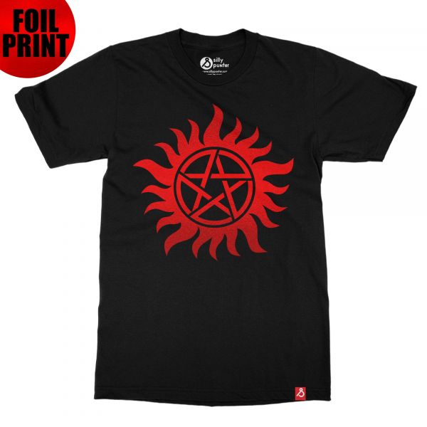 Shop Now Red Foil Logo Supernatural Tv-series Tshirt Online in India.