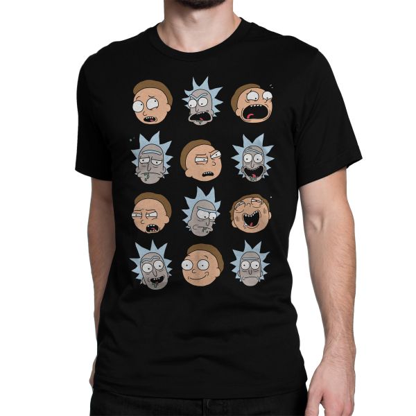 Rick and Morty-Expressions Tshirt from rick and morty tv show in India by silly punter
