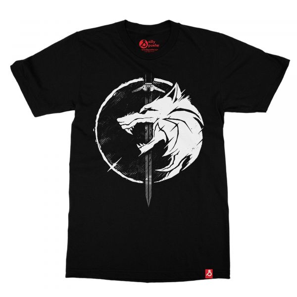 The White Wolf Tshirt the Witcher Tv Show In India by Silly Punter 