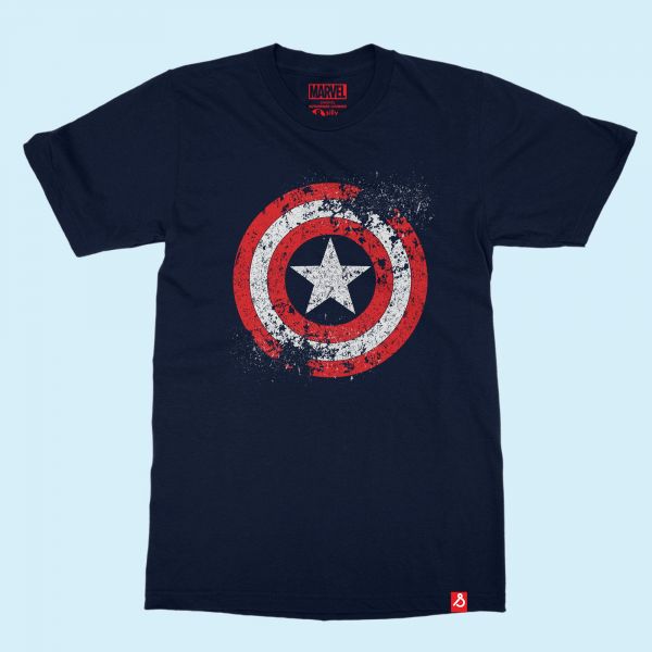marvel Captain america distort shield tshirt in India by silly punter