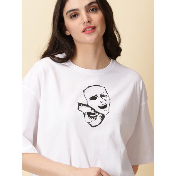 OS Laugh Now Cry Later Women Oversized  Croped Tshirt In India By Silly Punter