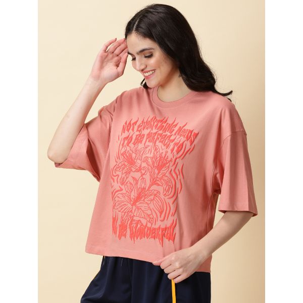 OS Not Everything Needs To Perfect Women Oversized  Croped Tshirt In India By Silly Punter