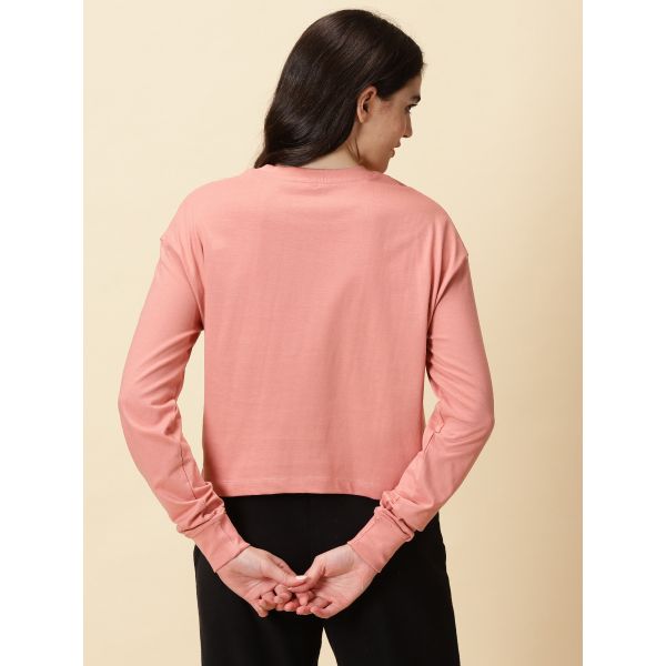 OS Coral Full Sleeves Women Oversized Essentials Tshirt In India By Silly Punter