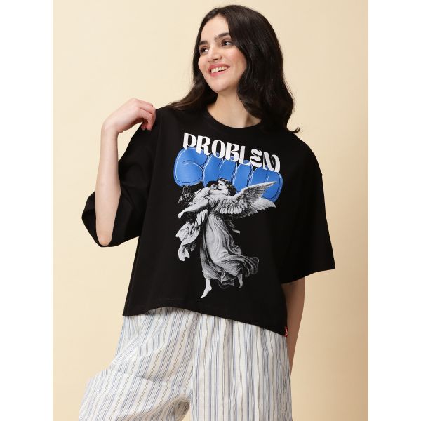 OS Problem Child Women Oversized  Croped Tshirt In India By Silly Punter