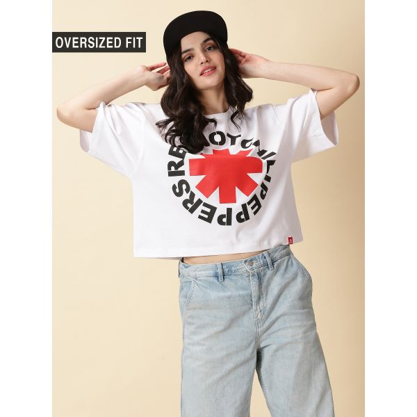OS RHCP Women Oversized  Croped Tshirt In India By Silly Punter
