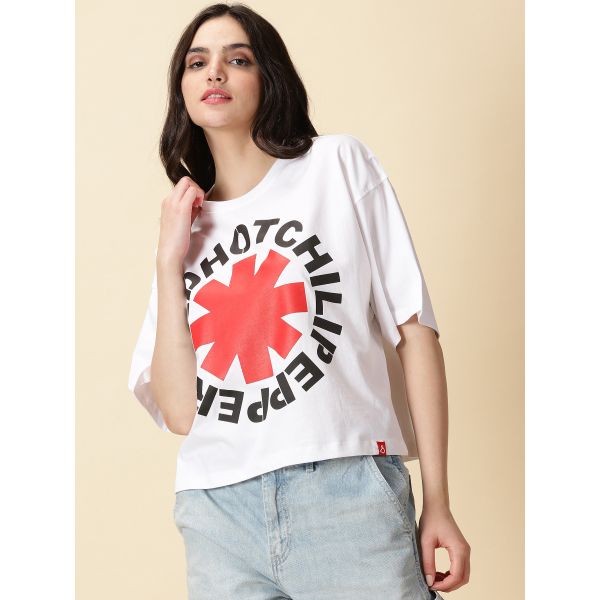 OS RHCP Women Oversized  Croped Tshirt In India By Silly Punter