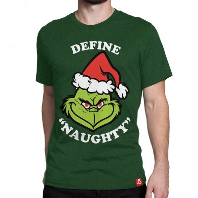 The Grinch Movie Define Naughty T-shirt In India by Silly Punter