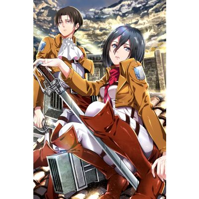Attack on Titan eren and mikasa poster in India by sillypunter