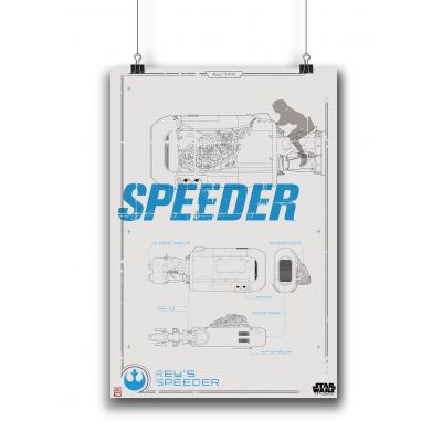 Star Wars™- Rey Speeder Blueprint Poster