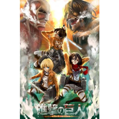 Anime Attack on Titan complete cast poster in India by sillypunter