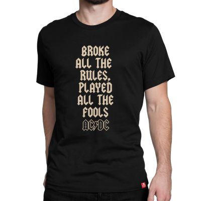 Broke All The Rules Thunderstuck AC DC Music Tshirt In India By Silly Punter