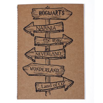 hogwarts narnia shire wonderland neverland and land of oz notebook in India by Silly punter 
