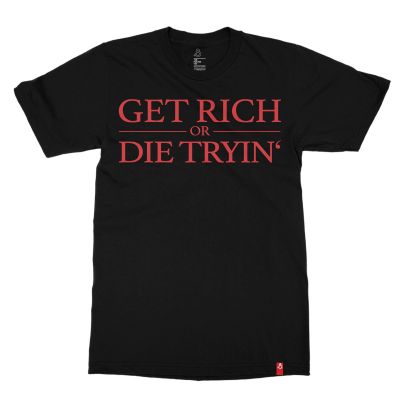 Get rich or die Tryin' 50 Cent Hip Hop Music Movie Tshirt In India by Silly punter