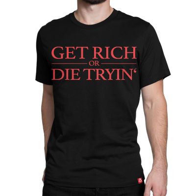 Get rich or die Tryin' 50 Cent Hip Hop Music Movie Tshirt In India by Silly punter