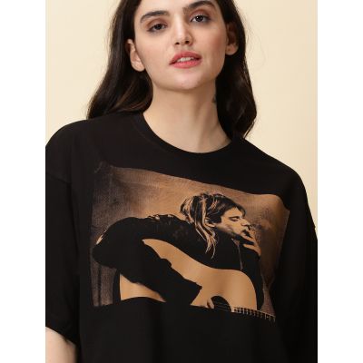 OS Kurt Cobain Women Oversized Tshirt In India By Silly Punter