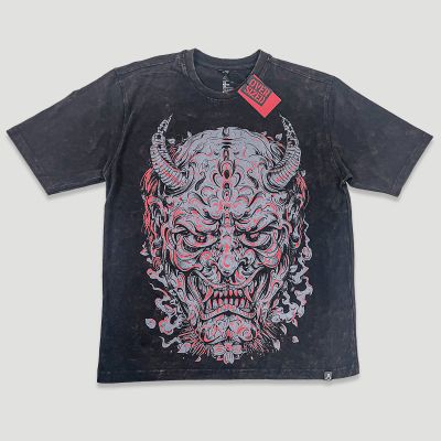 Oversized Oni Mask Graphic Printed Tshirt In India by Silly Punter
