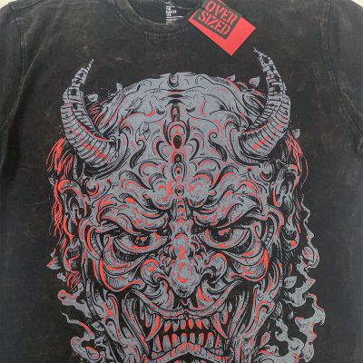 Oversized Oni Mask Graphic Printed Tshirt In India by Silly Punter