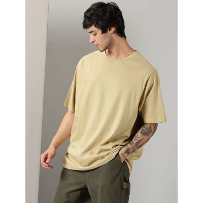 Oversized Ecru Essential Half Sleeves Tshirt In India by Silly Punter