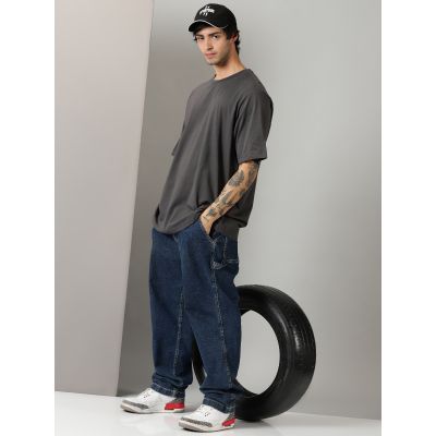 Oversized Half Sleeves Essentials Gray Tshirt In India by Silly Punter