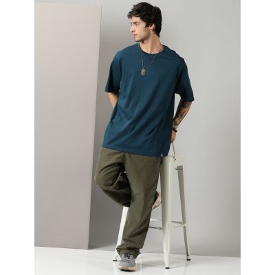 Oversized Teal Essential Half Sleeves Tshirt In India by Silly Punter